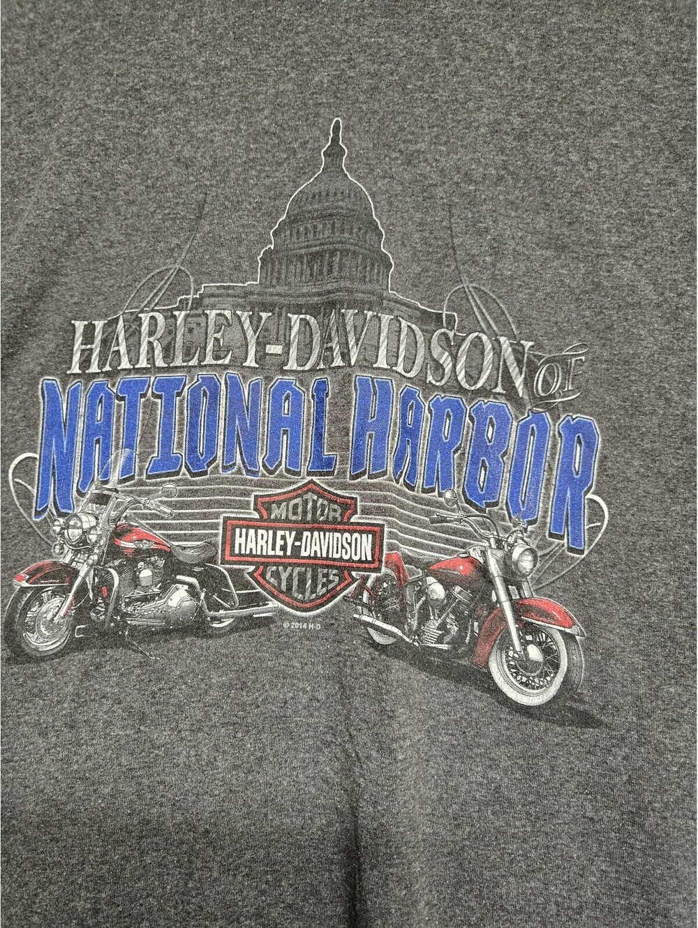 Harley Davidson National Harbor Washington DC Graphic T Shirt Gray XL - Picture 2 of 8